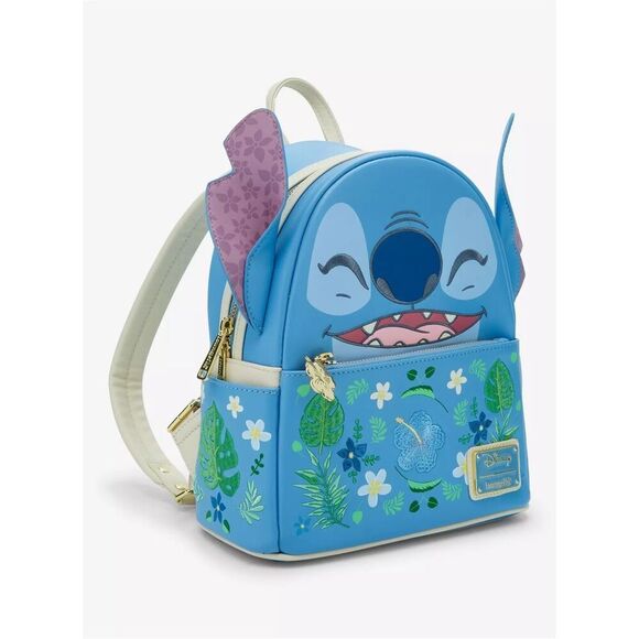 Loungefly Disney Lilo & Stitch Floral Stitch Figural Mini Backpack - Picture 3 of 5